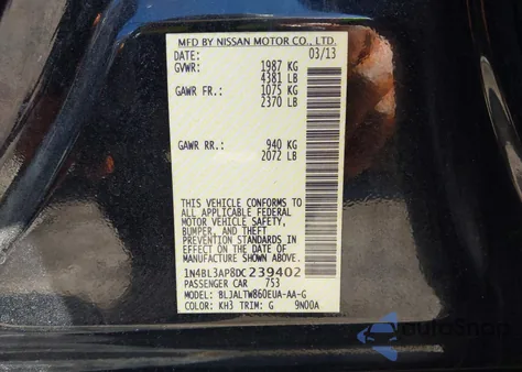 2013 Nissan Altima 3.5 Sv from USA, damaged, VIN 1N4BL3AP8DC239402